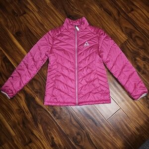 Gerry Girls Pink Puffer Jacket Full Zip Winter Coat Outdoors Size 10/12 Logo